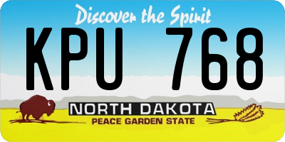 ND license plate KPU768