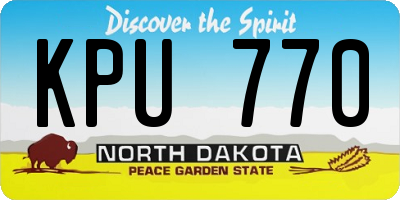 ND license plate KPU770