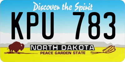 ND license plate KPU783