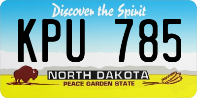 ND license plate KPU785