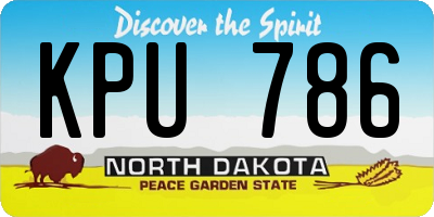 ND license plate KPU786