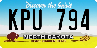 ND license plate KPU794