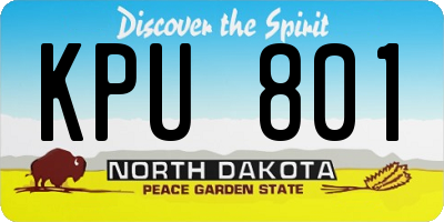 ND license plate KPU801