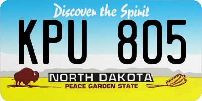 ND license plate KPU805