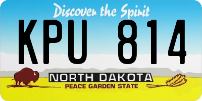 ND license plate KPU814