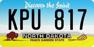 ND license plate KPU817