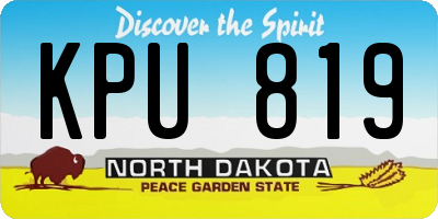 ND license plate KPU819