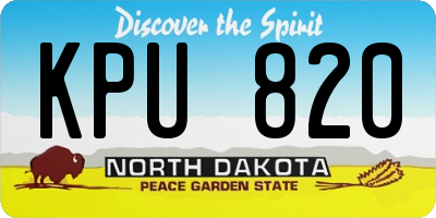 ND license plate KPU820