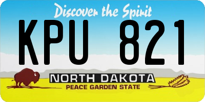 ND license plate KPU821