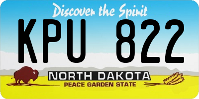 ND license plate KPU822