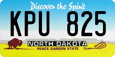 ND license plate KPU825