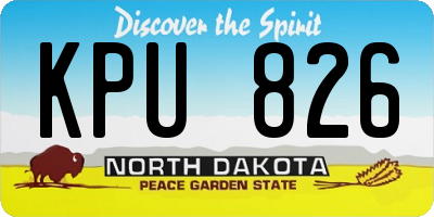 ND license plate KPU826