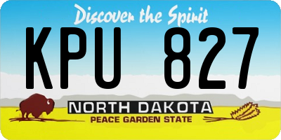 ND license plate KPU827