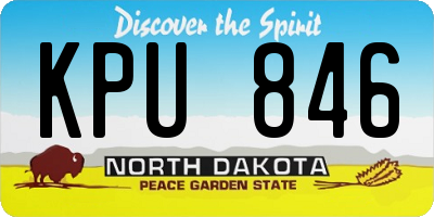 ND license plate KPU846