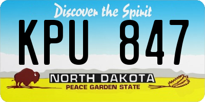 ND license plate KPU847