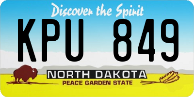 ND license plate KPU849