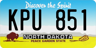 ND license plate KPU851
