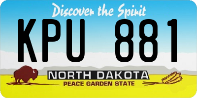 ND license plate KPU881