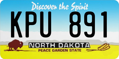 ND license plate KPU891