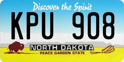 ND license plate KPU908
