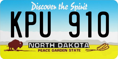 ND license plate KPU910