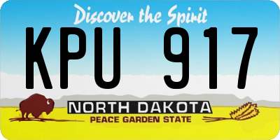 ND license plate KPU917