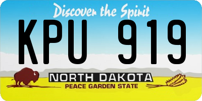 ND license plate KPU919
