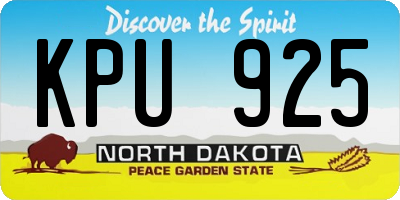 ND license plate KPU925