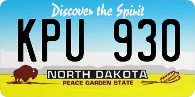 ND license plate KPU930
