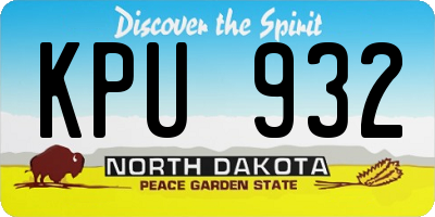 ND license plate KPU932