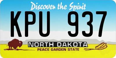 ND license plate KPU937