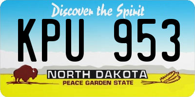 ND license plate KPU953