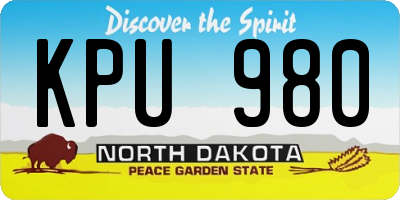ND license plate KPU980