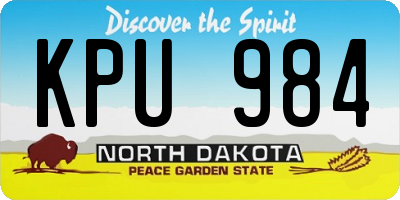 ND license plate KPU984