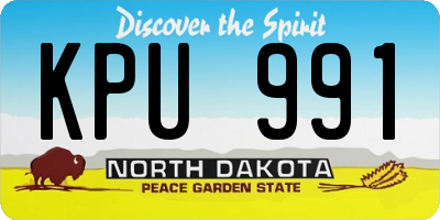 ND license plate KPU991