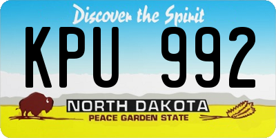 ND license plate KPU992