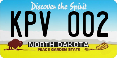 ND license plate KPV002