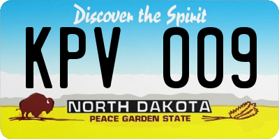 ND license plate KPV009