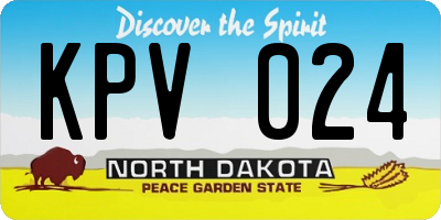 ND license plate KPV024