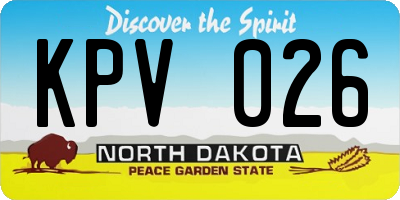 ND license plate KPV026