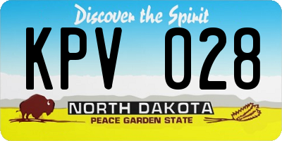ND license plate KPV028