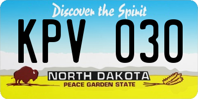 ND license plate KPV030