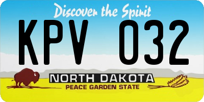 ND license plate KPV032