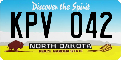 ND license plate KPV042