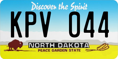 ND license plate KPV044