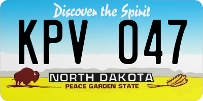 ND license plate KPV047