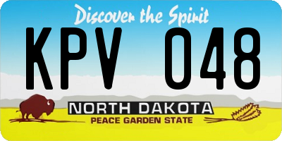 ND license plate KPV048