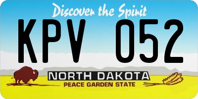 ND license plate KPV052