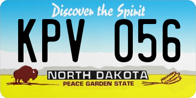 ND license plate KPV056