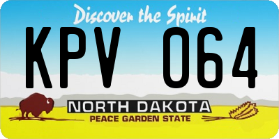 ND license plate KPV064